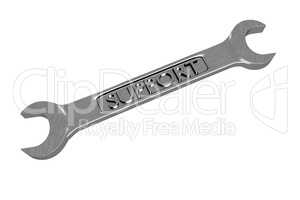 Wrench with inscription SUPPORT