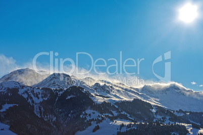 Winterlicher Föhnsturm in Graubünden