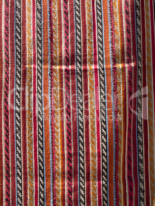 Close up of handmade traditional wool rug