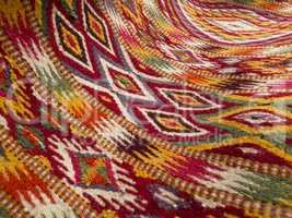 Close up of handmade traditional wool rug