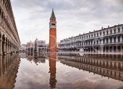 Panoramic overview of San Marco square in Venice, Italy