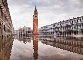 Panoramic overview of San Marco square in Venice, Italy