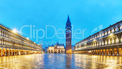 Panoramic overview of San Marco square in Venice, Italy