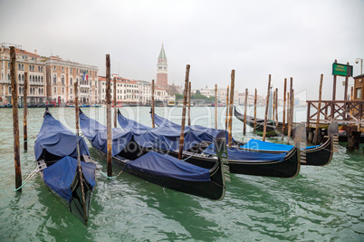 Gondolas floating in Grand Canal