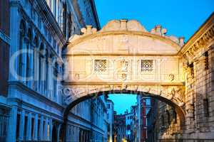 Bridge of sighs in Venice, Italy