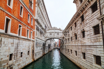 Bridge of sighs in Venice, Italy