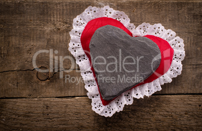 Heart shape of dark slate