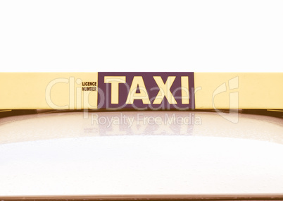 Taxi sign vintage