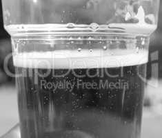 Black and white Pint of beer