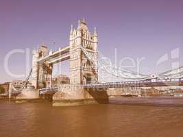 Retro looking Tower Bridge in London