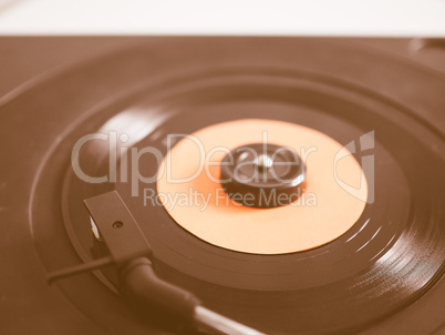 Vinyl record on turntable vintage