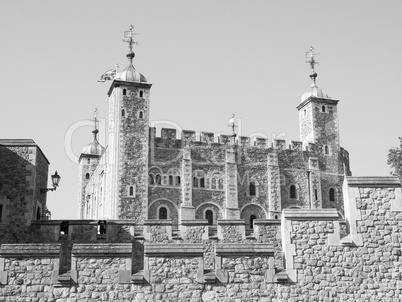 Black and white Tower of London