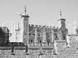 Black and white Tower of London