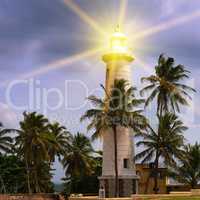 beacon light against the evening sky