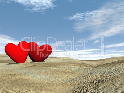 Couple love on the beach - 3D render