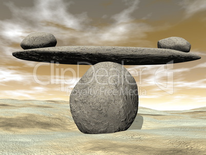 Balanced stones - 3D render
