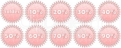 Set of french winter sale icons