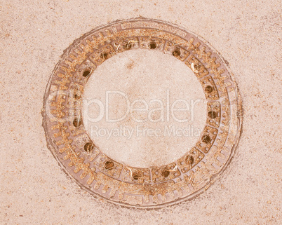 Manhole detail vintage