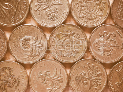 Pound coins vintage