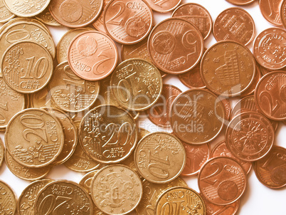 Euro coins vintage