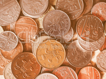 Pound coins vintage