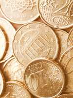 Euro coins background vintage