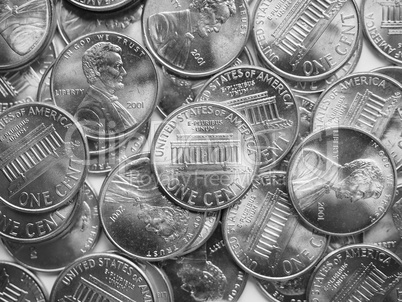 Black and white Dollar coins background