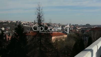 Panorama of Prague with tree