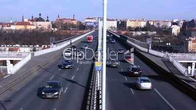 TIMELAPSE - Cars drive on the Nusle Bridge
