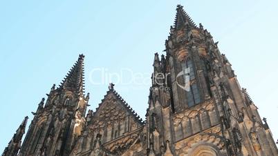 Saint Vitus Cathedral (religious building): front, outside - view on towers
