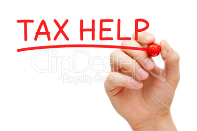 Tax Help Red Marker