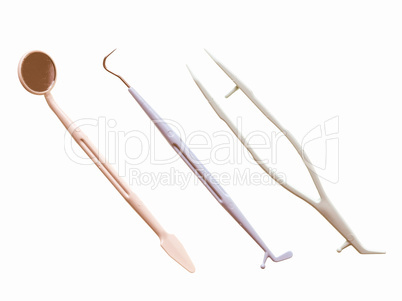 Dentist tools isolated vintage