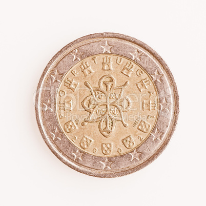 Portuguese 2 Euro coin vintage