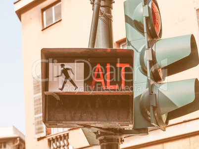 Red traffic light vintage