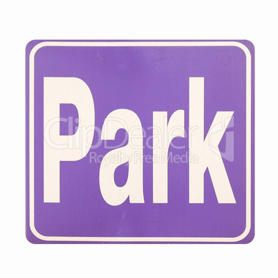 Park sign vintage