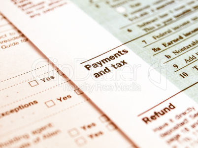 Tax forms vintage