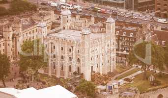 Retro looking Aerial view of London