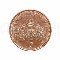 Five pence coin vintage