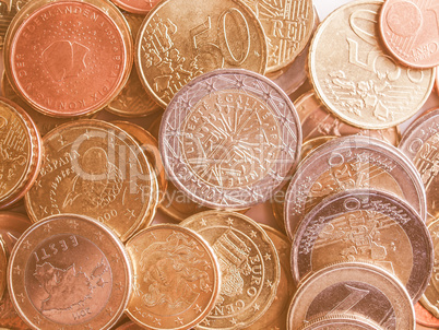 Euro coins vintage