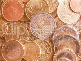 Euro coins vintage