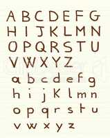 Handwritten alphabet letters vintage