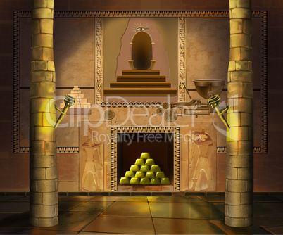 Ancient Egyptian temple interior