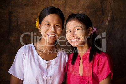Two young Myanmar girls