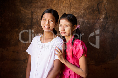 Two young Myanmar female