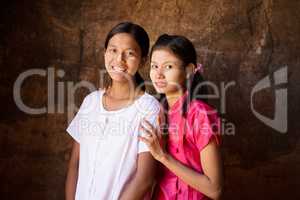 Two young Myanmar female