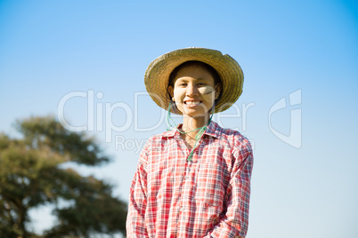 Young Burmese female farmer