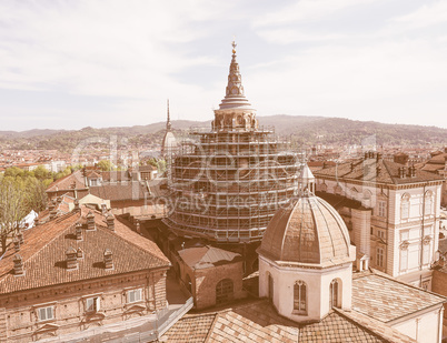 Retro looking Holy Shroud chapel in Turin