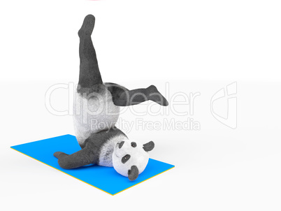 animal character personage panda doing yoga