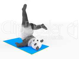 animal character personage panda doing yoga