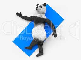 animal character personage panda doing yoga